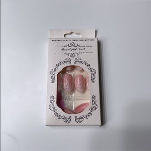 Easy press on nails - White flames